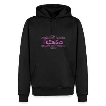 Geschenk für Alessio - Männer Premium Bio Hoodie - Schwarz - Vorne - Nico (187cm)