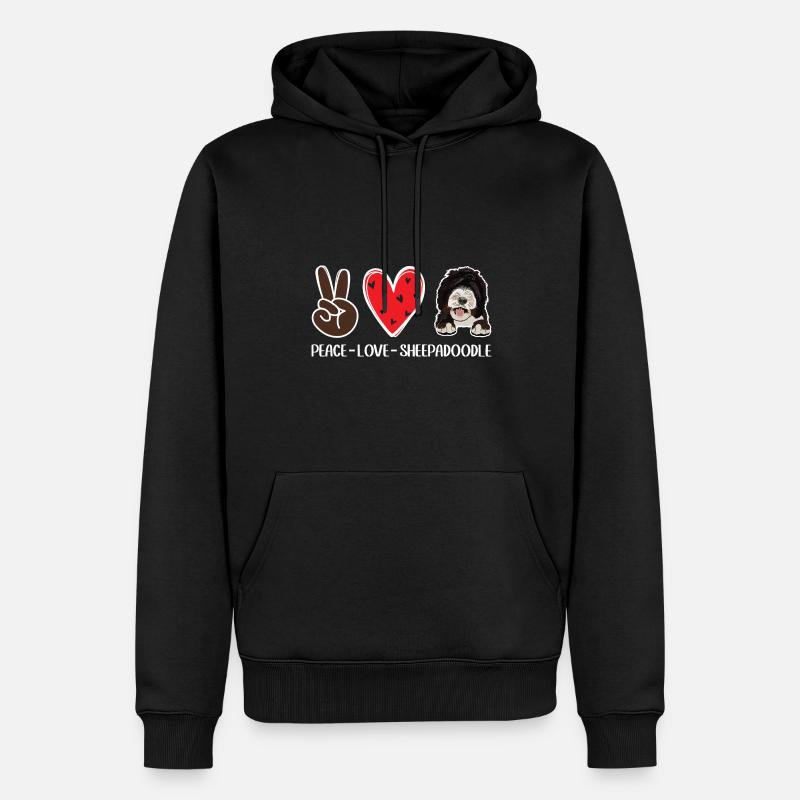 Sheepadoodle Doodle Dog - Sweat à capuche Premium bio Homme - noir