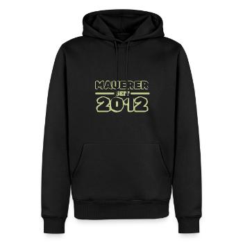 Jahr 2012 - Männer Premium Bio Hoodie - Schwarz - Vorne - Nico (187cm)