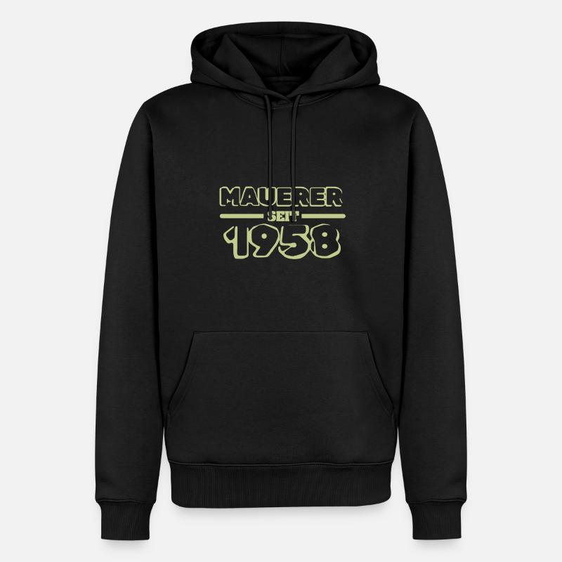 Jahr 1958 - Männer Premium Bio Hoodie - Schwarz