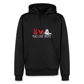 Vieux chien de berger anglais Sheepie Bobtail - Sweat à capuche Premium bio Homme - noir - Devant - Nico (187cm)