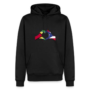Guyana Flag Guyanais Guyanais - Sweat à capuche Premium bio Homme - noir - Devant - Nico (187cm)