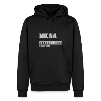 Miona als Baby - Männer Premium Bio Hoodie - Schwarz - Vorne - Nico (187cm)