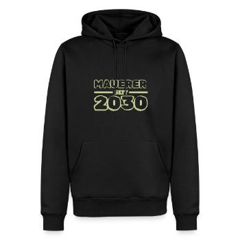 2030 - Männer Premium Bio Hoodie - Schwarz - Vorne - Nico (187cm)