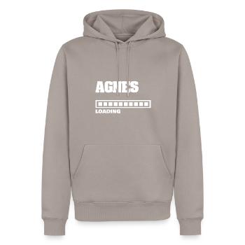 Bébé Agnès - Sweat à capuche Premium bio Homme - taupe - Devant - Nico (187cm)