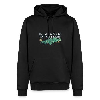 Inspirez Sagesse Expirez Doute Sauge Guérison Smudge - Sweat à capuche Premium bio Homme - noir - Devant - Nico (187cm)