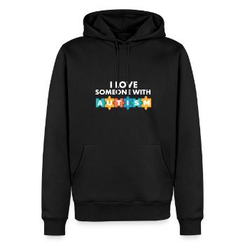I Love Someone With Autism Awareness Month Puzzle - Männer Premium Bio Hoodie - Schwarz - Vorne - Nico (187cm)