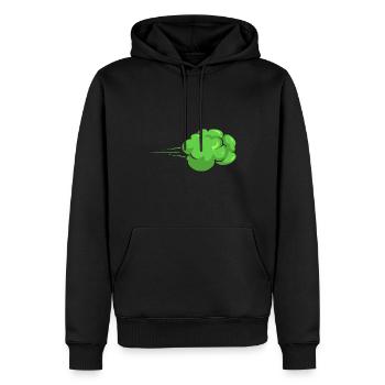 pet pète pète pète - Sweat à capuche Premium bio Homme - noir - Devant - Nico (187cm)