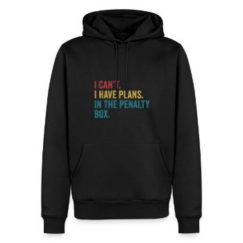 Eishockey Ich habe Pläne in der Penalty Box Lustig - Männer Premium Bio Hoodie - Schwarz - Vorne - Nico (187cm)
