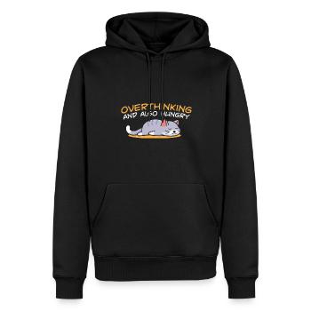 Trop réfléchir et aussi affamé amoureux des chats Foodie - Sweat à capuche Premium bio Homme - noir - Devant - Nico (187cm)
