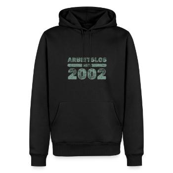 2002 2002 - Männer Premium Bio Hoodie - Schwarz - Vorne - Nico (187cm)