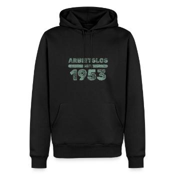 Arbeitslos 1953 - Männer Premium Bio Hoodie - Schwarz - Vorne - Nico (187cm)