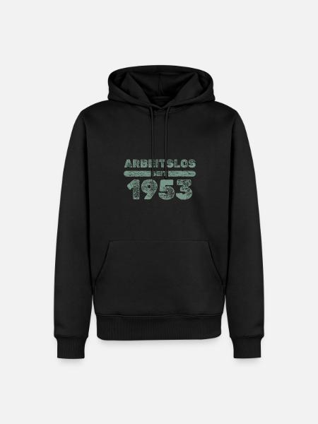 Arbeitslos 1953 - Männer Premium Bio Hoodie - Schwarz