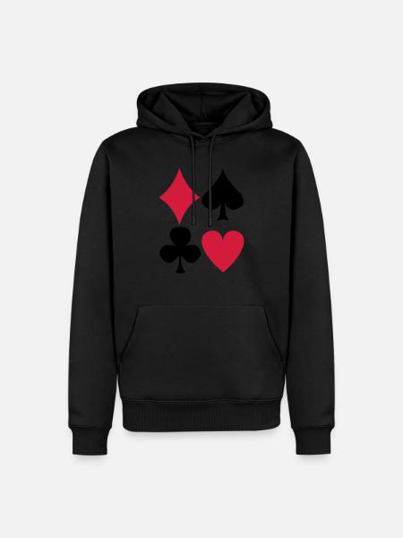 Poker - Männer Premium Bio Hoodie - Schwarz