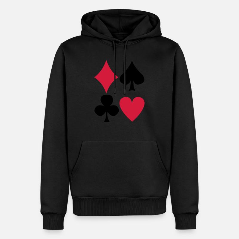 Poker - Männer Premium Bio Hoodie - Schwarz