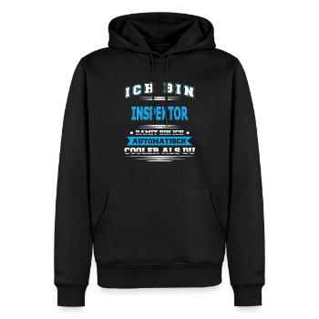 INSPEKTOR - Männer Premium Bio Hoodie - Schwarz - Vorne - Nico (187cm)
