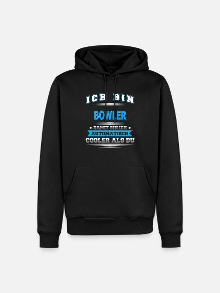 BOWLER - Männer Premium Bio Hoodie - Schwarz