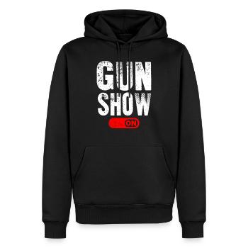 Gun Show Mode ON - Sweat à capuche Premium bio Homme - noir - Devant - Nico (187cm)