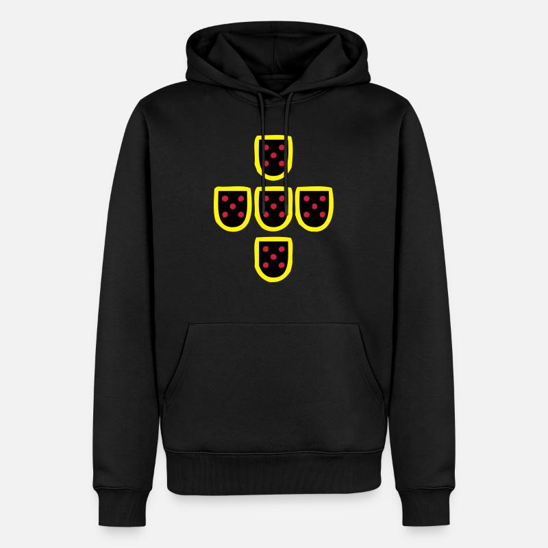 Quinas Portugal 3 couleurs - Sweat à capuche Premium bio Homme - noir