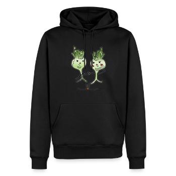 Dancing kohlrabis - Men’s Premium Organic Hoodie - black - Front - Nico (187cm)