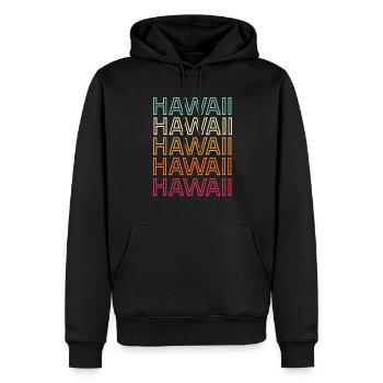 Hawaii Retro Vintage - Männer Premium Bio Hoodie - Schwarz - Vorne - Nico (187cm)