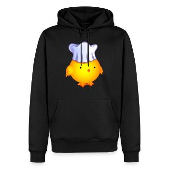 poussin cuisinier.png - Sweat à capuche Premium bio Homme - noir - Devant - Nico (187cm)