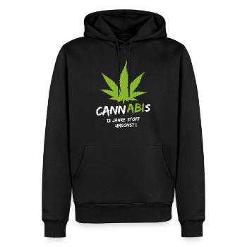 CANNABIS ABITUR - Männer Premium Bio Hoodie - Schwarz - Vorne - Nico (187cm)