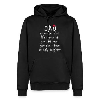 Papa a une fille laide - Sweat à capuche Premium bio Homme - noir - Devant - Nico (187cm)