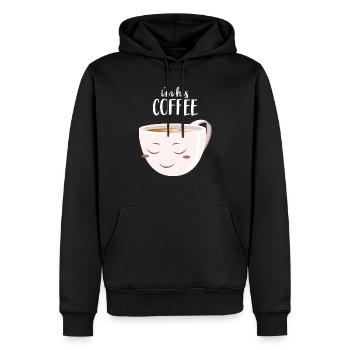 I'm His Coffee | I'm Her Donut (Part 2) - Sweat à capuche Premium bio Homme - noir - Devant - Nico (187cm)