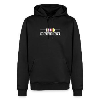 Résistance électronique - Sweat à capuche Premium bio Homme - noir - Devant - Nico (187cm)