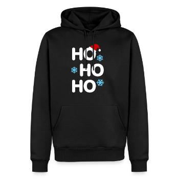 Ho Ho Ho Weihnachten Familie - Männer Premium Bio Hoodie - Schwarz - Vorne - Nico (187cm)