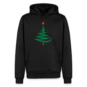 tannenbaum design - Männer Premium Bio Hoodie - Schwarz - Vorne - Nico (187cm)