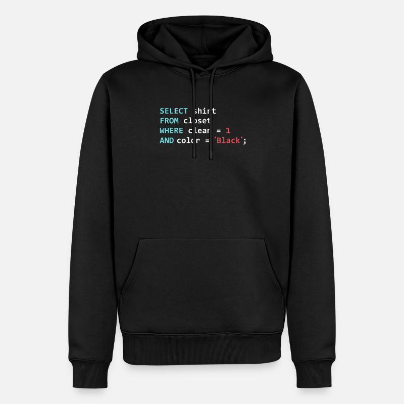 Programmeur Datanbank Funny SQL Query - Sweat à capuche Premium bio Homme - noir