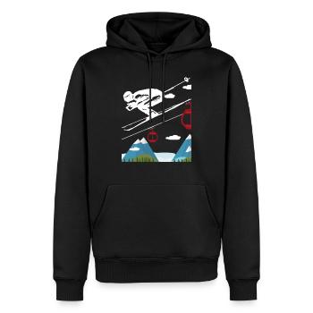 Ski Skiurlaub Ski fahren - Männer Premium Bio Hoodie - Schwarz - Vorne - Nico (187cm)