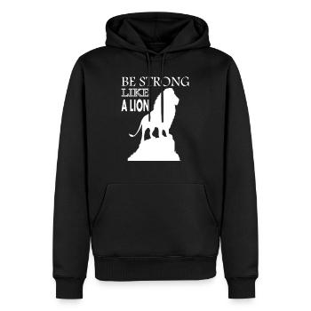 Loewe Löwenkopf Safari - Männer Premium Bio Hoodie - Schwarz - Vorne - Nico (187cm)