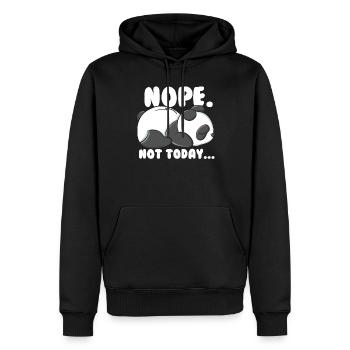 Panda paresseux aujourd’hui pas Panda drôle - Sweat à capuche Premium bio Homme - noir - Devant - Nico (187cm)