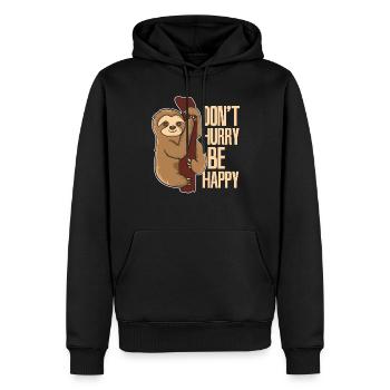 Les paresseux ne sont pas pressés paresseux - Sweat à capuche Premium bio Homme - noir - Devant - Nico (187cm)