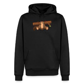 Costume de castor Drôle de castor - Sweat à capuche Premium bio Homme - noir - Devant - Nico (187cm)