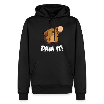 Lustiger Biber Staudamm Cooler Biber - Männer Premium Bio Hoodie - Schwarz - Vorne - Nico (187cm)