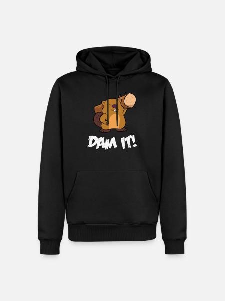 Hauska majava pato viileä majava - Herre Premium økologisk hoodie - sort