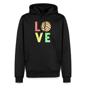 Volleyball Liebe Volleyball - Männer Premium Bio Hoodie - Schwarz - Vorne - Nico (187cm)