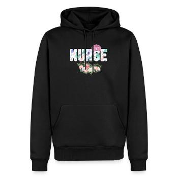 Infirmière - Sweat à capuche Premium bio Homme - noir - Devant - Nico (187cm)