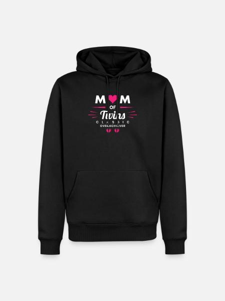 Twins Mom Funny Mother Of Twins - Männer Premium Bio Hoodie - Schwarz