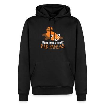 Ich Bin Leicht Abgelenkt Von Roten Pandas - Männer Premium Bio Hoodie - Schwarz - Vorne - Nico (187cm)