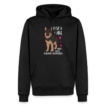Une fille qui aime les chiens de berger - Sweat à capuche Premium bio Homme - noir - Devant - Nico (187cm)
