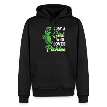 Une seule fille Le cornichon aime - Sweat à capuche Premium bio Homme - noir - Devant - Nico (187cm)