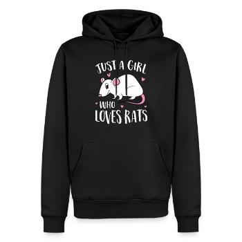 Juste Une fille Le Rat Aime doux Rat - Sweat à capuche Premium bio Homme - noir - Devant - Nico (187cm)