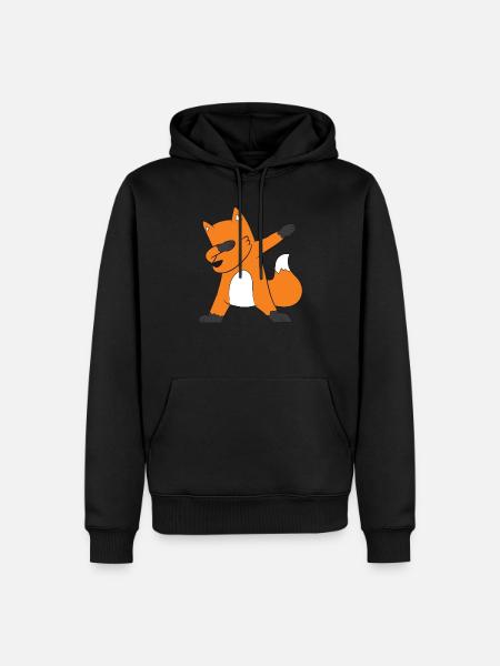 Dabbender Fuchs Dabbing Fox - Männer Premium Bio Hoodie - Schwarz