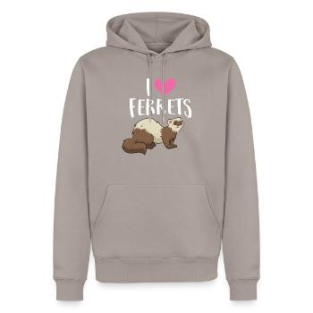 Ich liebe Frettchen Frettchen Liebhaber - Männer Premium Bio Hoodie - Taupe - Vorne - Nico (187cm)