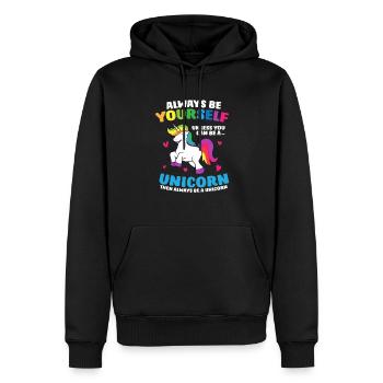Einhorn Mädchen Geschenk Sei Immer Ein Einhorn - Männer Premium Bio Hoodie - Schwarz - Vorne - Nico (187cm)